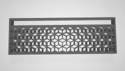 Geometric cubes patterned monitor, printer or desk large riser