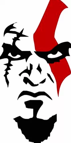Kratos Portrait 2D Wall Art (God of War game)