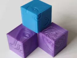 Meme Calibration Cube 20x20mm troll face, amogus, & lenny