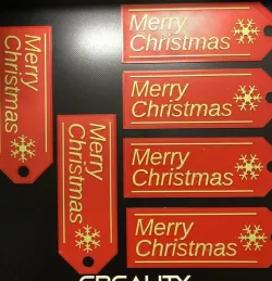 Merry Christmas tag with snowflake