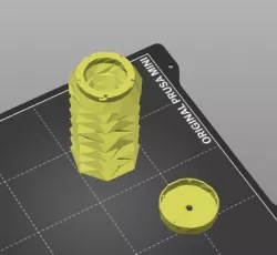oriGami inspired bellow bottle with cap and tesla valve