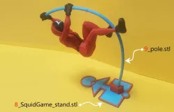 Squid Game Guard (who is) doing pole vault