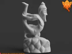 Yoga Guru in Ardha-Dhanurasana (Half-Bow Posture)