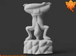 Yoga Guru in Urdhwa Padmasana (Lotus Headstand)