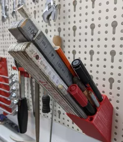 Zollstockhalter Stifthalter für Tegometall Lochwand / folding rule and pen holder for pegboard