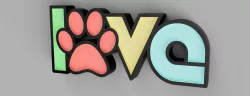Dog Love glowing LED 3D-Font