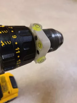 Drill circular bubble level attachment for DeWalt drill