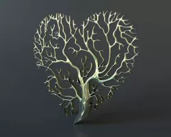 Heart Tree Art, Valentine's Day, Ornament