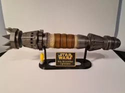 Horizontal Lightsaber Display Stand with Tags - Kyber Crystal Remix