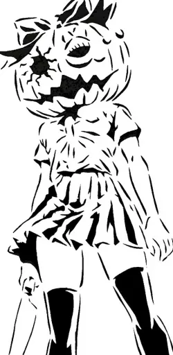 Jack O Latern Girl stencil 2