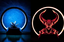 Ring lamp - statue / flowerpot stand 