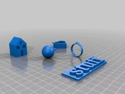 stuff, includes: stuff text, house chime, heart cookie cutter/chime, lure and star ring