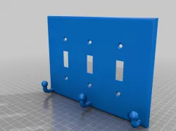 3 Gang Switch Plate With Key Hooks
