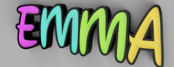 3D Font LED glowing Name Emma
