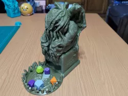 Celtic style tray for Cthulhu dice tower