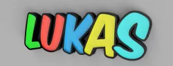 Glowing LED 3D font name Lukas