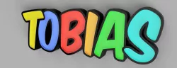 Glowing LED 3D font name Tobias