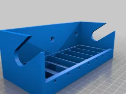 Modular shelving for 17 ml airbrush model paint and 65mm wiring spools and 200 ml thinners bottles.