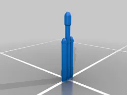 SpaceX Falcon Heavy & Starship with Super Heavy Booster Miniature