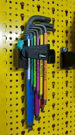 Wall mount and euro panel mount for Wera L-key / Allen key set