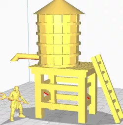 Wooden Water Tower 28mm