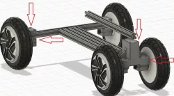 Adapter for hoverboard wheels to 20x20 mm aluminium profiles