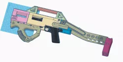 Airsoft 1911 PDW carbine with Spaz 12 folding stock