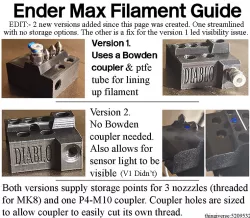 Ender max filament guides (4 versions)