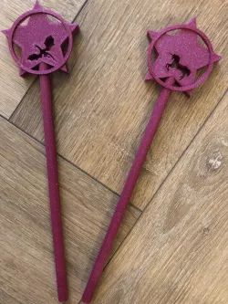 Fairy magic wand with cut-out unicorn or dragon