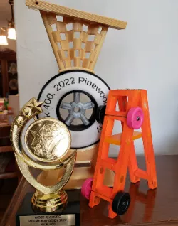 Ladder themed pinewood derby racer