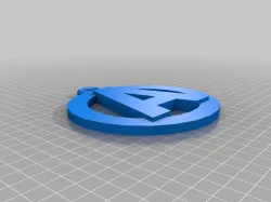 letter "A" round keychain