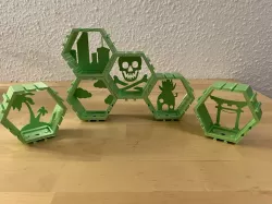 Minifigure Display with background for different sub-themes