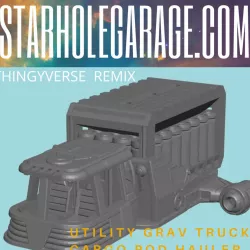 Sci-fi Utility Modular Cargo Pod Hauling Truck