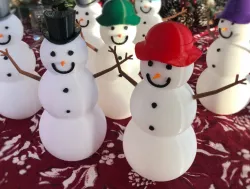 Snowman with LED tea light