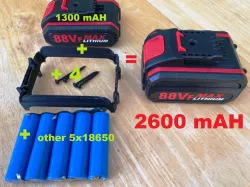 Chinese Li-Ion 88VF 5S battery upgrade 1300 to 2600mAH (5S2P)