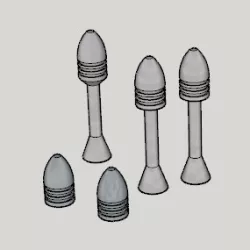 Cold Steel Big Boa Blow Gun 3D Printable 15.5mm Minie Ball & 15.5mm Minie Ball Stun Dart