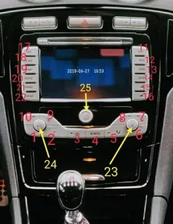 Kuga S-Max Mondeo Blaupunkt Radio Knob Cap Button