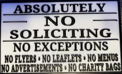 No Soliciting Sign
