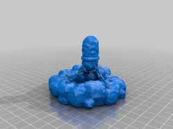 rock formation and floating crystal