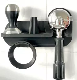 Shelf for Portafilter, Tamper, Distribution Tool and Dosing Funnel