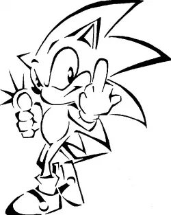 Sonic the Hedhog stencil 6