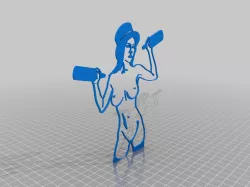 Woman with Drinks