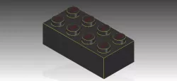 A 2 x 4 LEGO BLOCK WITH PROPER TOLERANCES