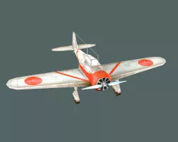 Aircraft Nakajima Ki-27 LOW POLY Low-poly  3D model