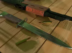 AK47 Kalashnikov Automatic Rifle Low-poly  3D model