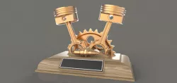 Bronze piston trophy
