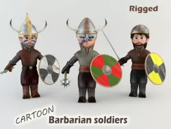 Cartoon Barbarian soldiers Low-poly  3D model