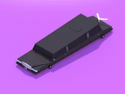 Cartoon Low Poly Limousine Low-poly  3D model