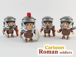 Cartoon Roman soldiers Low-poly  3D model