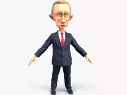 Cartoon Vladimir Putin Low-poly  3D model